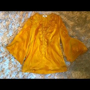 Boho golden bell sleeve w/ pockets dress or tunic